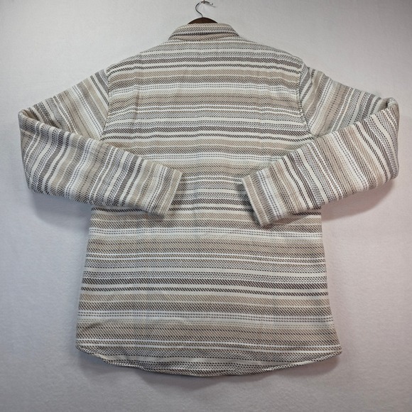 NOMAD by Craft+Flow Men's Sherpa Fleece Lined Striped Overshirt Shacket L NWT - Picture 2 of 8